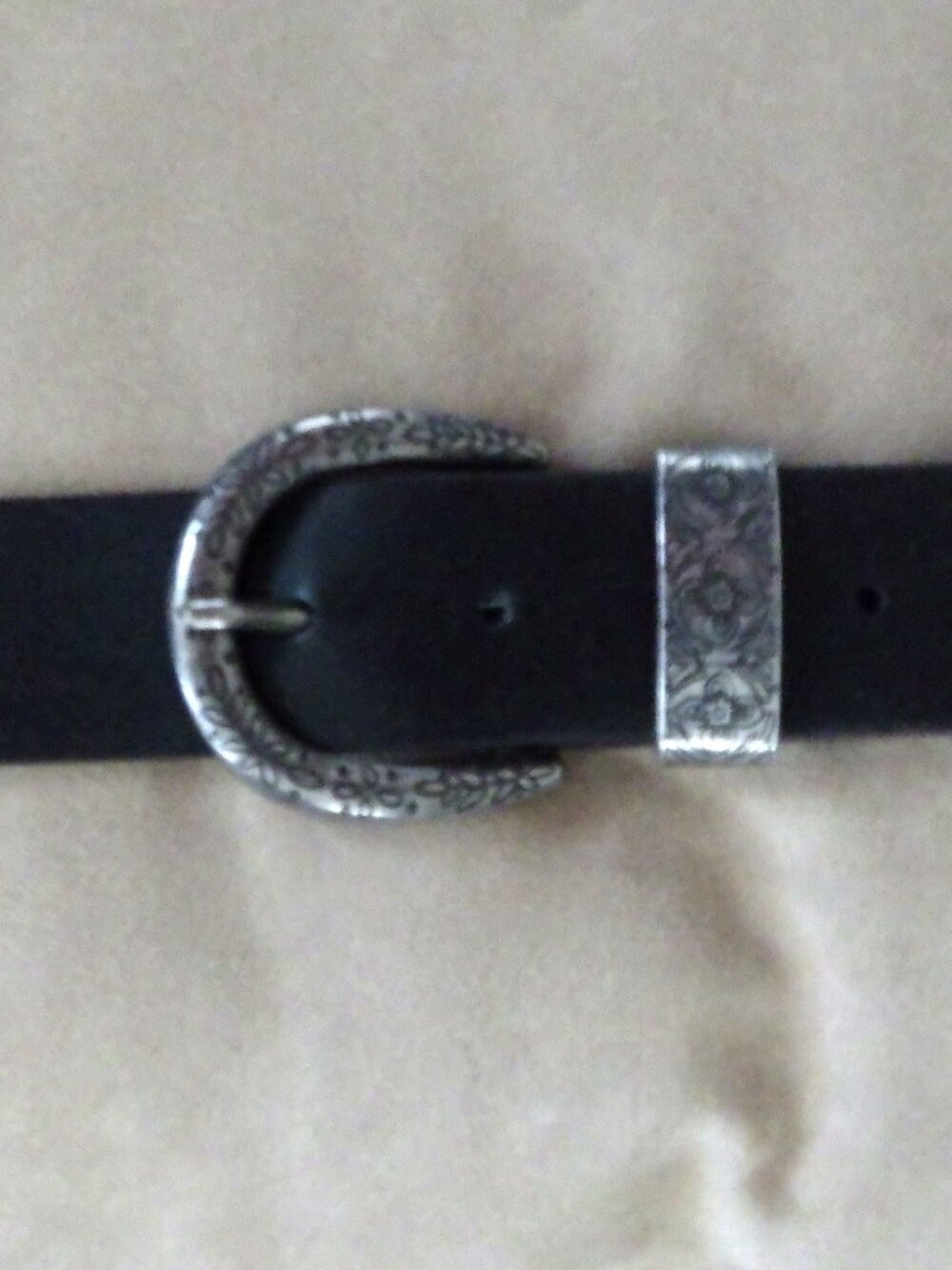 Dress Belt Bonded Leather Unisex Black 1.5"WX 45"L Western Silver Buckle